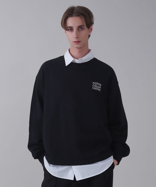 ショートドロストワンポイント刺繍プルオーバー