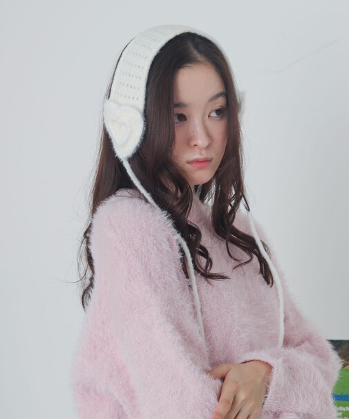 ハートニットイヤーマフ