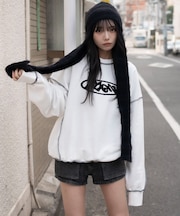 ショートカラーステッチサガラロゴプルオーバー