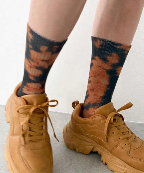 タイダイプリントソックス