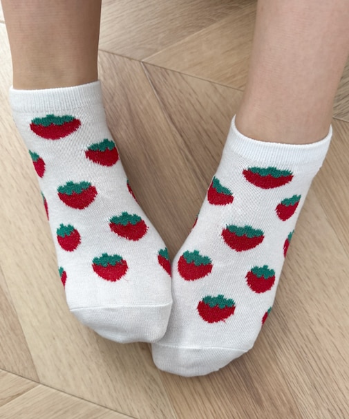 フルーツラメ総柄ショートソックス