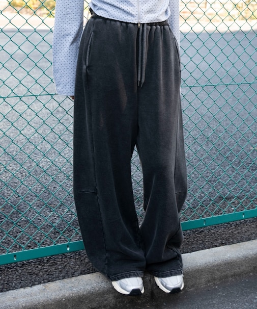 裏起毛カーブデザインスウェットパンツ