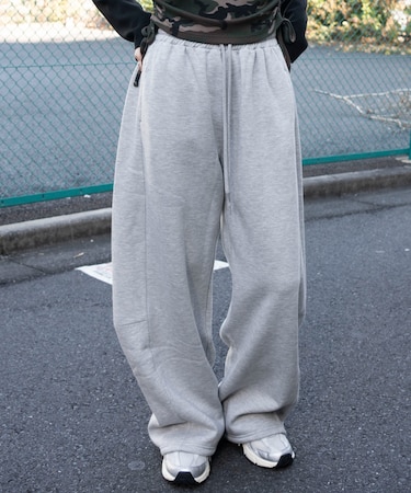 裏起毛カーブデザインスウェットパンツ