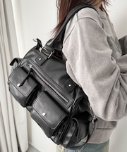 ポケットデザインボストンショルダー