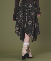 サイドギャザーイレヘムミドルスカート