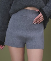 リブニットショートパンツ