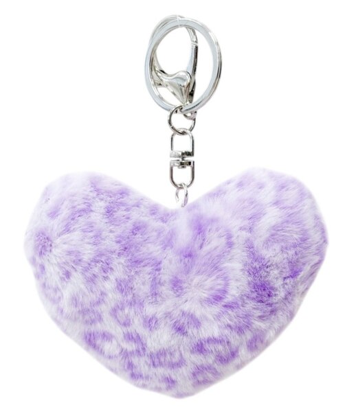 ファーレオパードハートキーホルダー