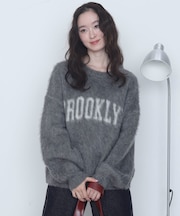 モヘアタッチBROOKLYNロゴニット
