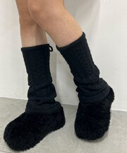 ケーブルニットレッグカバー