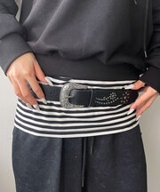 Lフラワースタッズウエスタンベルト