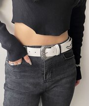 Lフラワースタッズウエスタンベルト