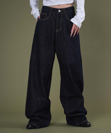 バックフラップポケットルーズデニム
