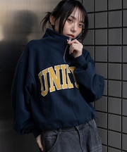 グラフィックハーフジップスウェット