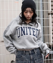 グラフィックハーフジップスウェット