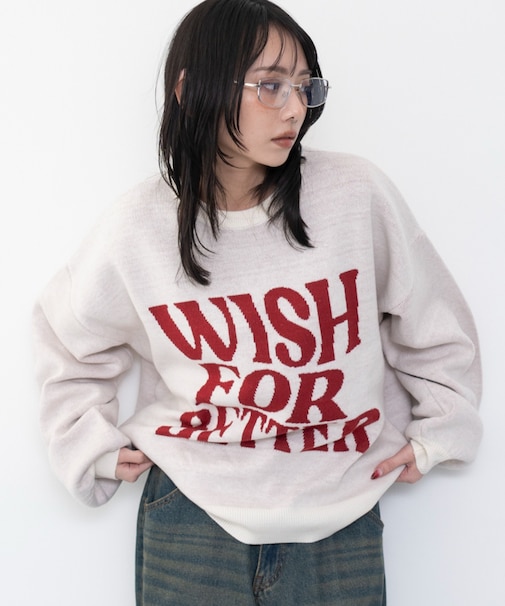 グラフィックニットプルオーバー