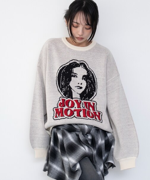 グラフィックニットプルオーバー