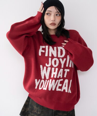 グラフィックニットプルオーバー