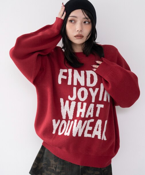 グラフィックニットプルオーバー