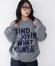 グラフィックニットプルオーバー