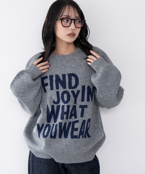 グラフィックニットプルオーバー