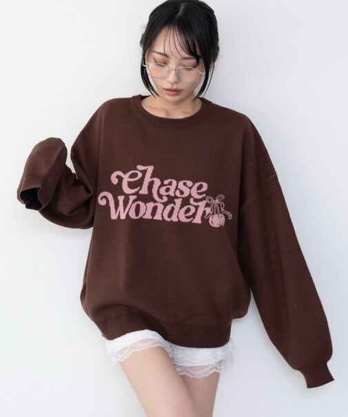 グラフィックニットプルオーバー