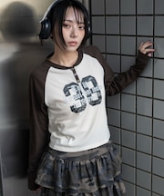 ラグランヘンリーネックロンT