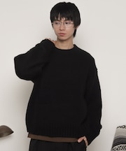 クロップドチャンキーニットプルオーバー