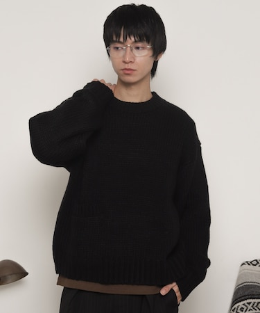 クロップドチャンキーニットプルオーバー