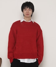 クロップドチャンキーニットプルオーバー