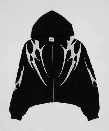 トライバルニットZIPパーカー