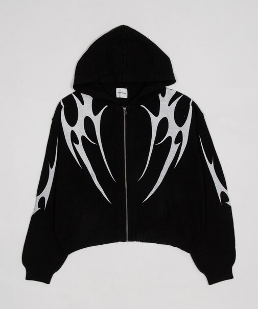 トライバルニットZIPパーカー