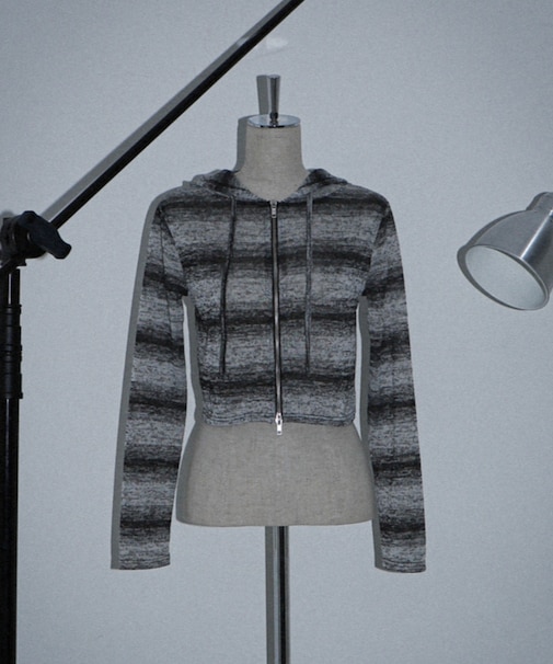 ボーダーグラデーションパーカー