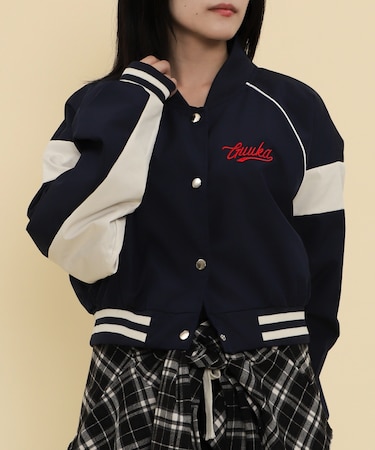 ワンポイントバイカラースタジャン