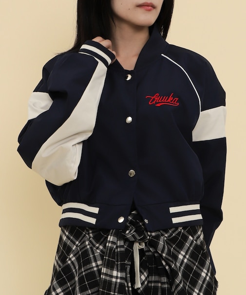 ワンポイントバイカラースタジャン