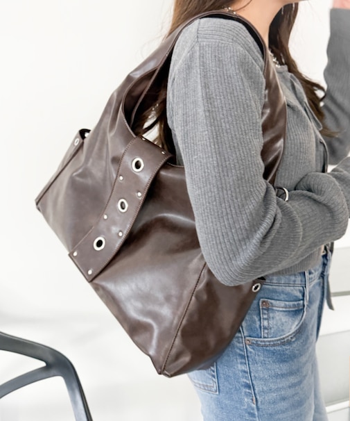 ハトメデザインワンハンドルトート