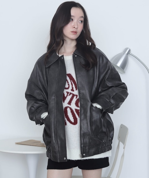 PUステンカラブルゾン