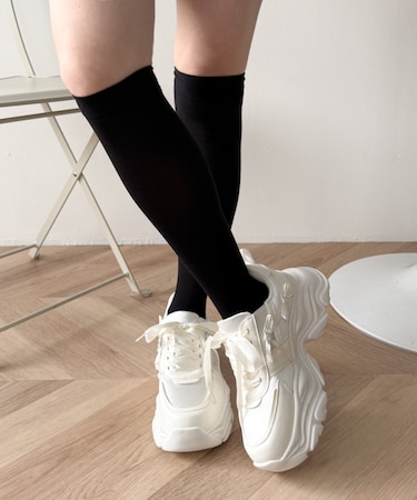 リボンデザイン厚底スニーカー