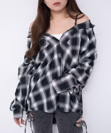 2WAYオフショルシャツ