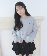 ハート総柄刺?スウェット