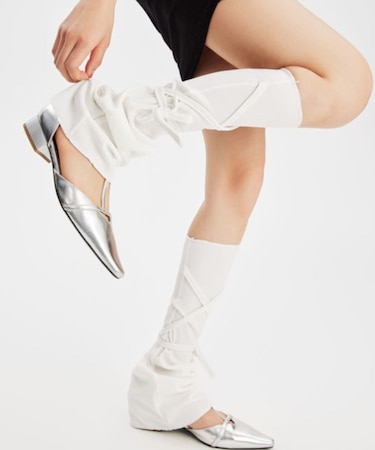 レースアップデザインレッグカバー