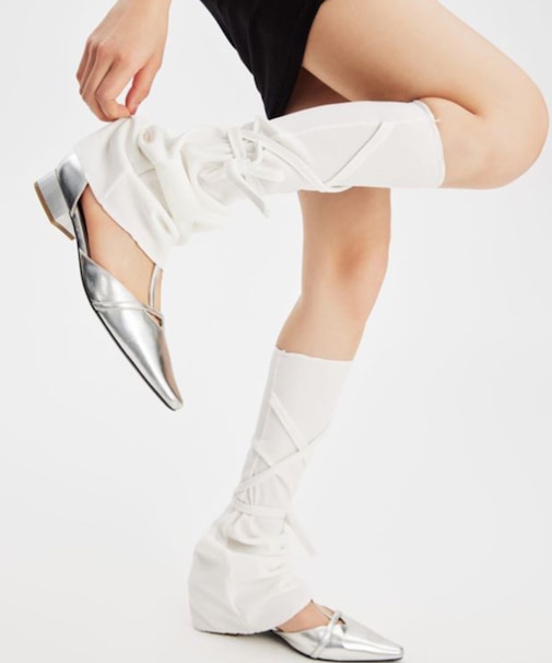 レースアップデザインレッグカバー