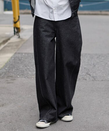 カバーフィットフラップデニムパンツ