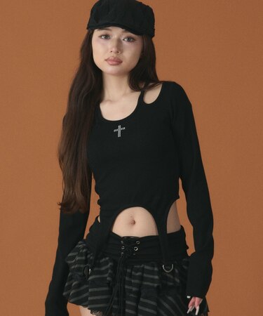 クロスデザインガータートップ