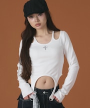 クロスデザインガータートップ