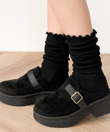 2wayメローリブハイソックス
