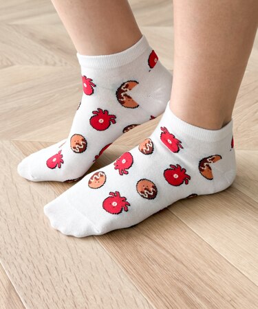 フードチェンジ総柄ショートソックス