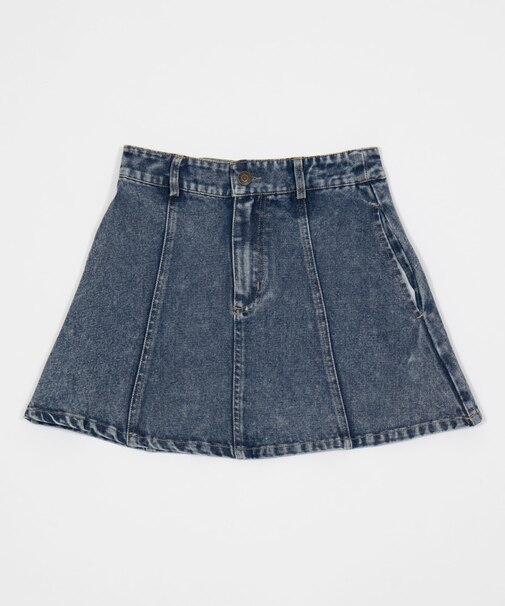 デニムフレアミニスカート
