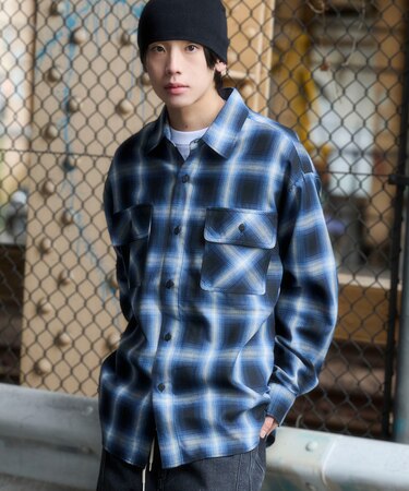オンブレチェックシャツ(LS)