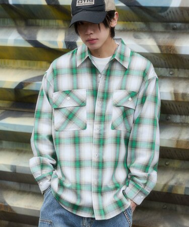 オンブレチェックシャツ(LS)