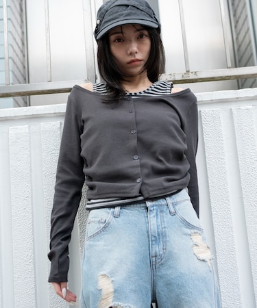 カーデドッキングレイヤードロンT